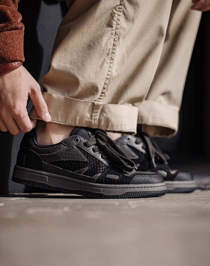 American Black Mamba Snake Low-Top Non-Slip Flat-Soled Men's Casual Shoes - Harmony Gallery