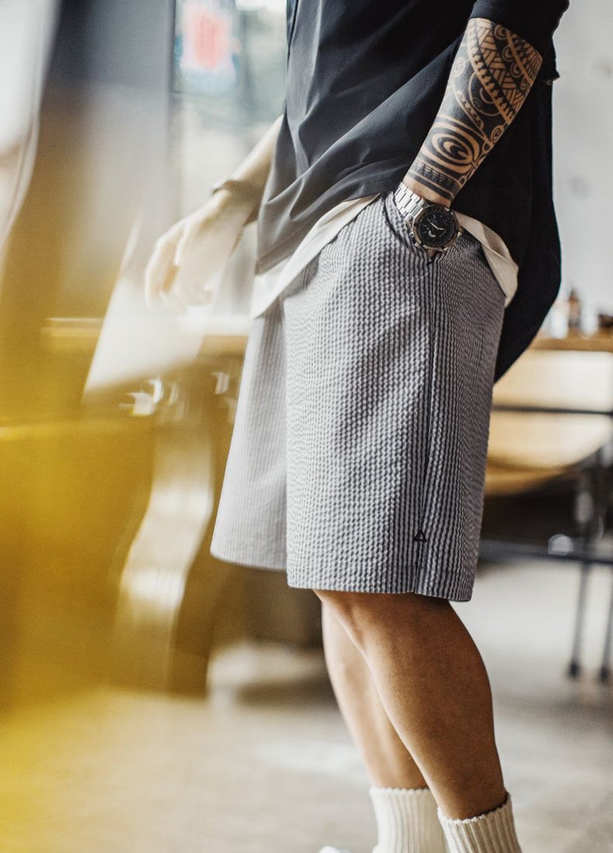 American Casual Cotton Breathable Commuting Simple Cropped Men's Shorts - Harmony Gallery