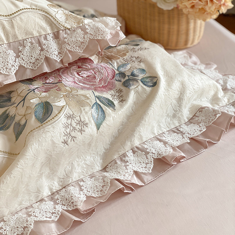 French Romantic Princess Cotton Four-Piece Pure Cotton Bed Set - Harmony Gallery
