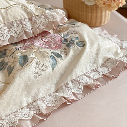 French Romantic Princess Cotton Four-Piece Pure Cotton Bed Set - Harmony Gallery