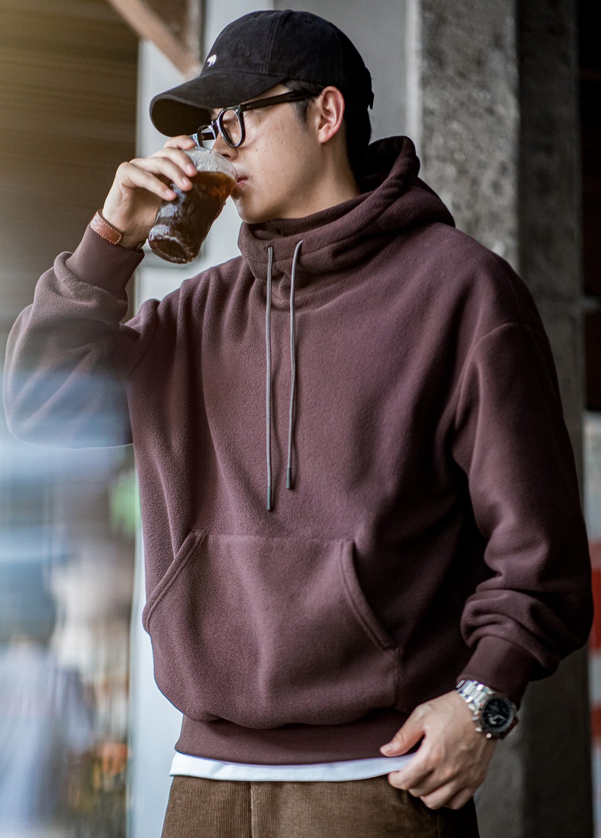 American Casual Polar Fleece Windproof Pullover Mask Men's Sweater - Harmony Gallery