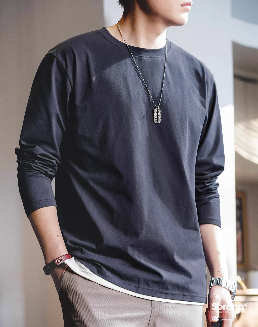 American Sorona Cool Quick-Drying Antibacterial Men's Sweater - Harmony Gallery