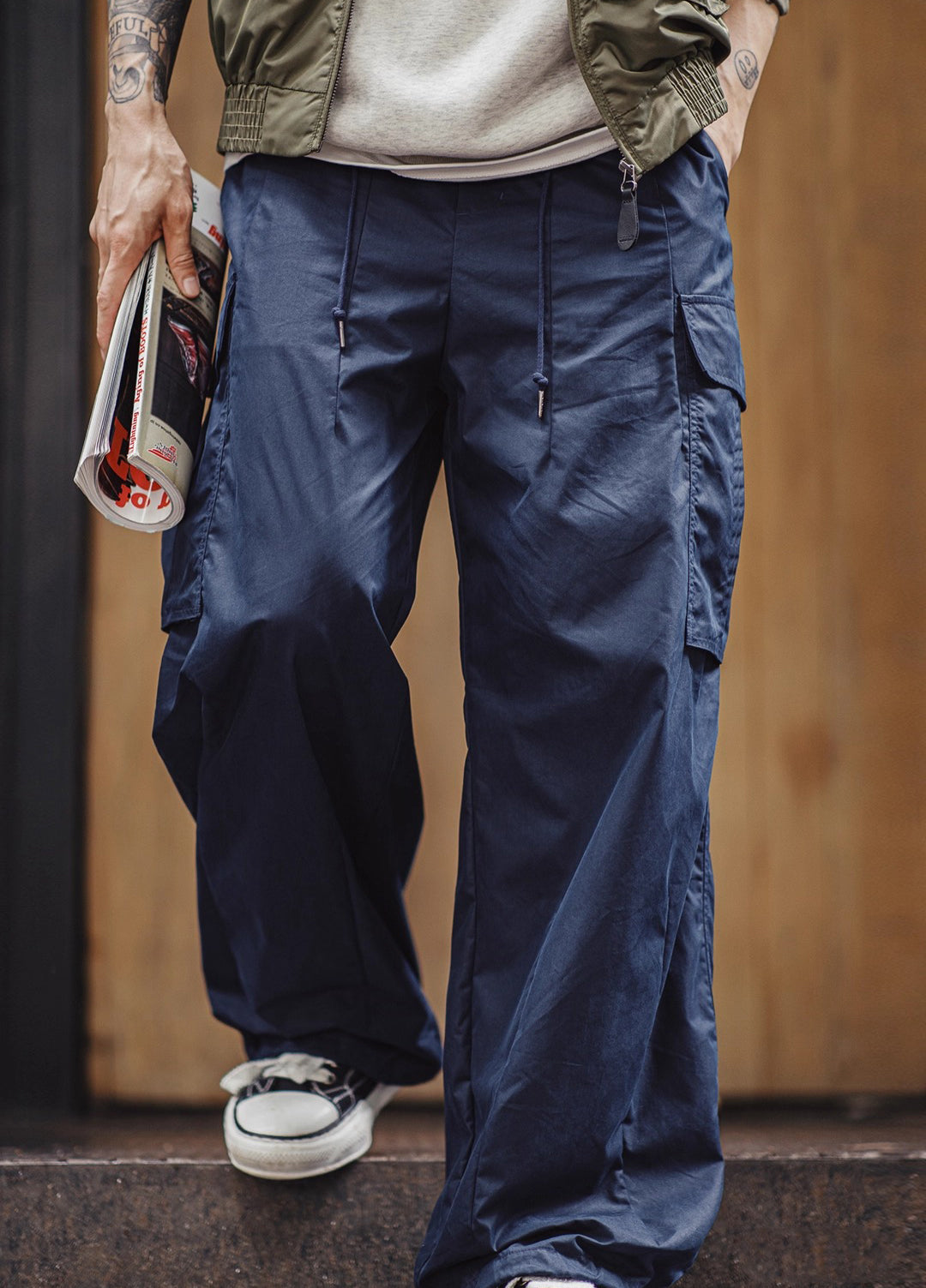 American M65 Large Pocket City Boy Woven Tapered Long Men's Trousers - Harmony Gallery