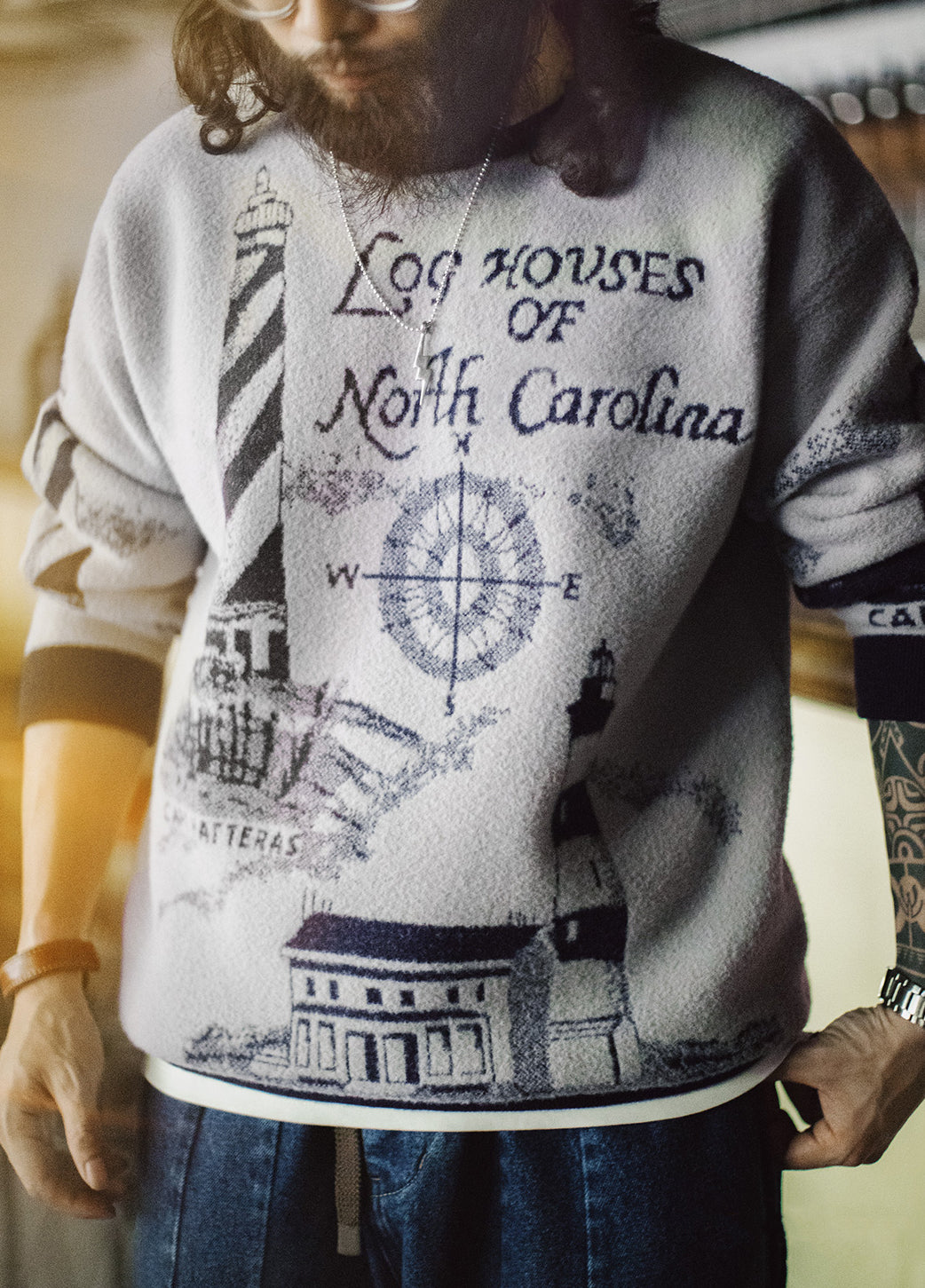 American Retro Smoky Gray Pullover Soft Warm Thick And Relaxed Men's Sweater - Harmony Gallery
