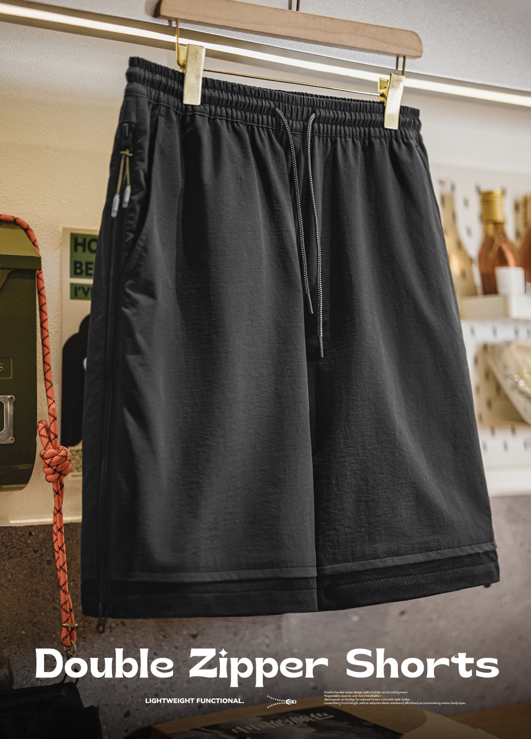 American Outdoor Functional Side Zipper Breathable Sports Men's Shorts - Harmony Gallery