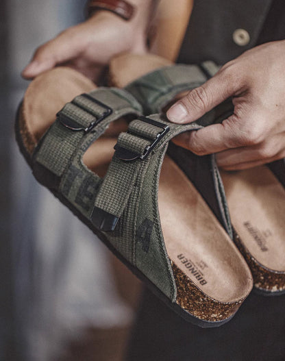 Outdoor Beach Retro Camouflage Canvas Cork Flip Flops Men's Sandal - Harmony Gallery