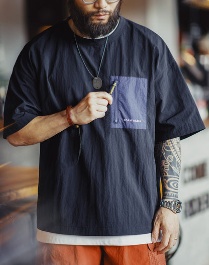 Mountain Outdoor Thin Pocket Half-Sleeved Breathable Men's T-Shirt - Harmony Gallery