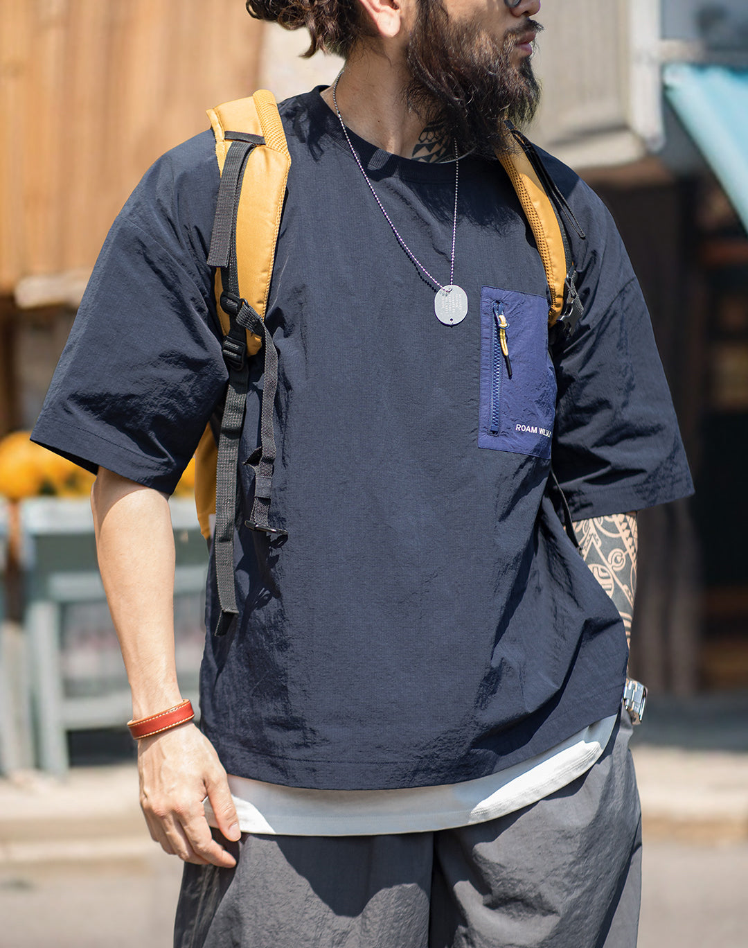 Mountain Outdoor Thin Pocket Half-Sleeved Breathable Men's T-Shirt - Harmony Gallery