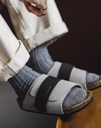 Mules Cork Outer Wear Flip Flops Casual Velcro Outing Men's Sandal - Harmony Gallery