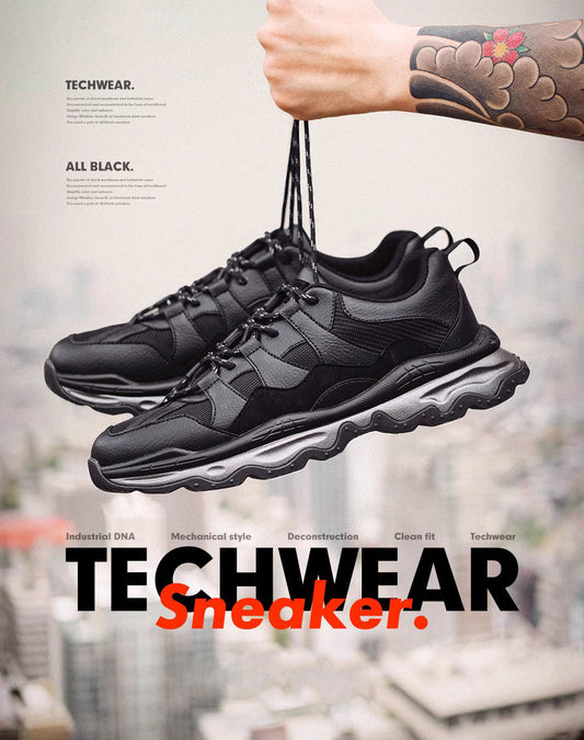 Jogging Black Warrior Thick-Soled Functional Men's Sports Shoes - Harmony Gallery