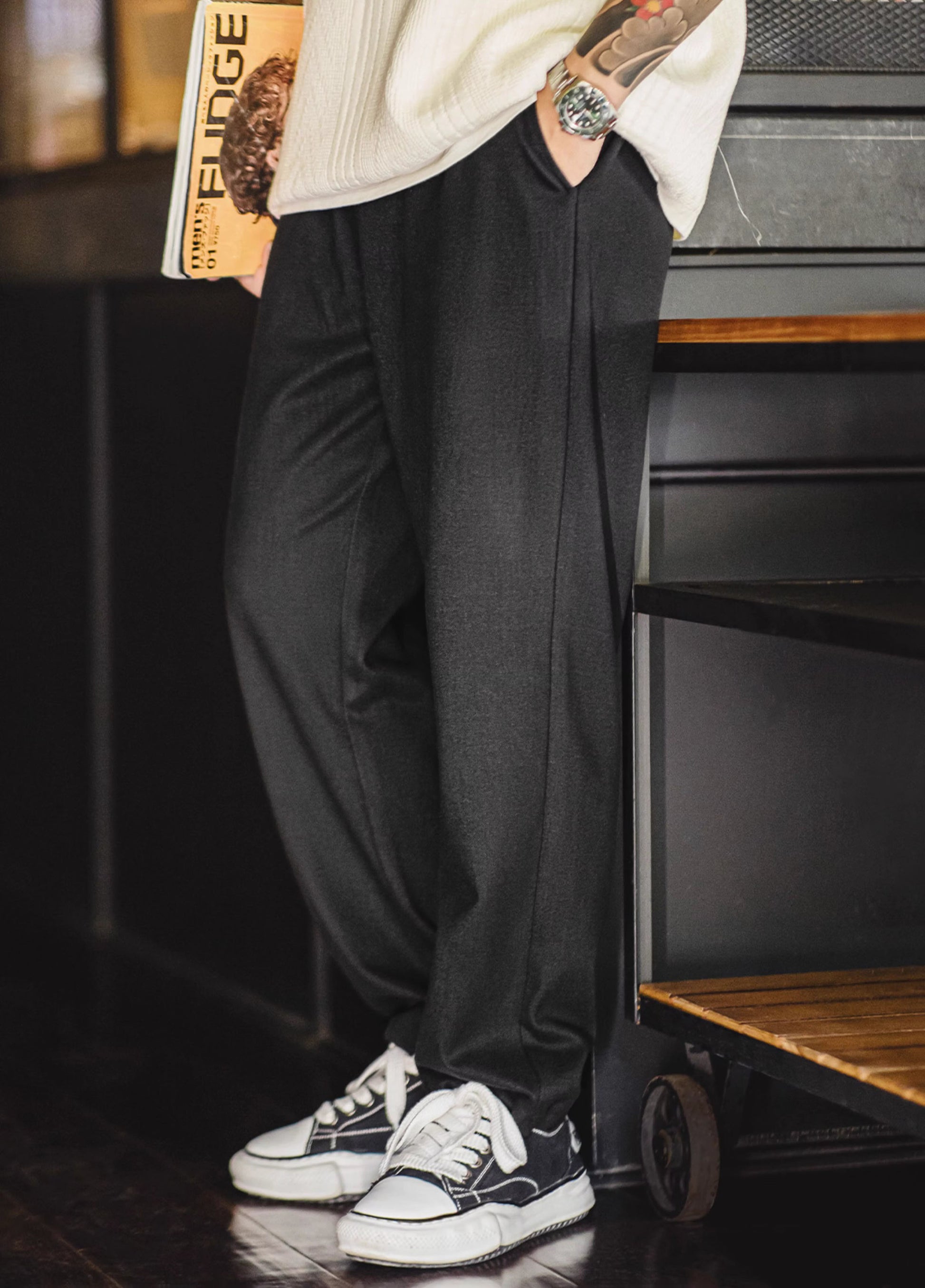 American Heavyweight Starry Woolen Brushed Men's Trousers - Harmony Gallery