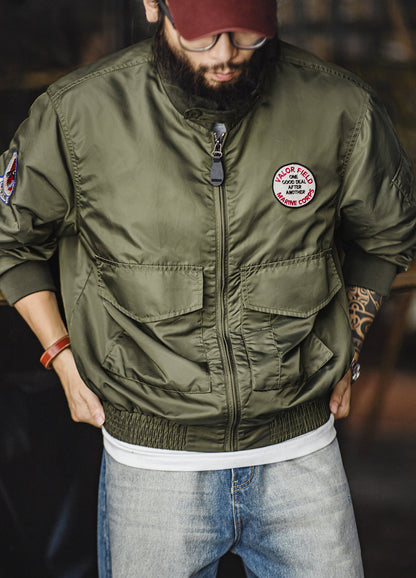 American Retro G8WEP Flight Short Standing Leading Thin Military Men's Jacket - Harmony Gallery