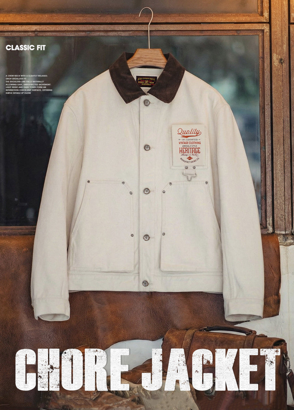 American Cottonseed Shell J22 For Shooting And Corduroy Collar Men's Jacket