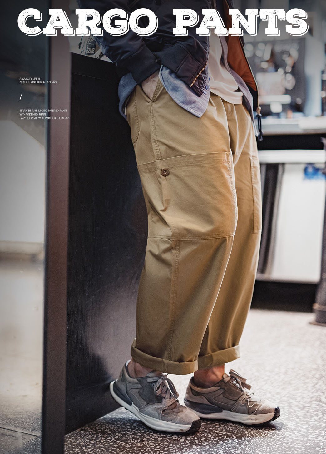 American Multi-Pocket Silhouette Straight Tapered Men's Trousers - Harmony Gallery