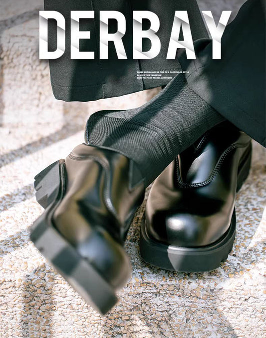 Derby Baotou Slippers Couple's Leather Half Drag Fashion Unisex Sandal - Harmony Gallery