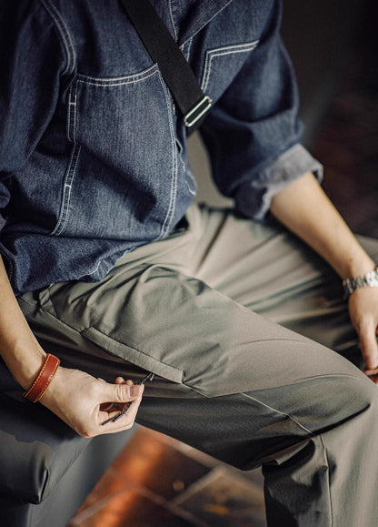 American Retro Four-Way Stretch Twill Multi-Pocket Men's Trousers - Harmony Gallery