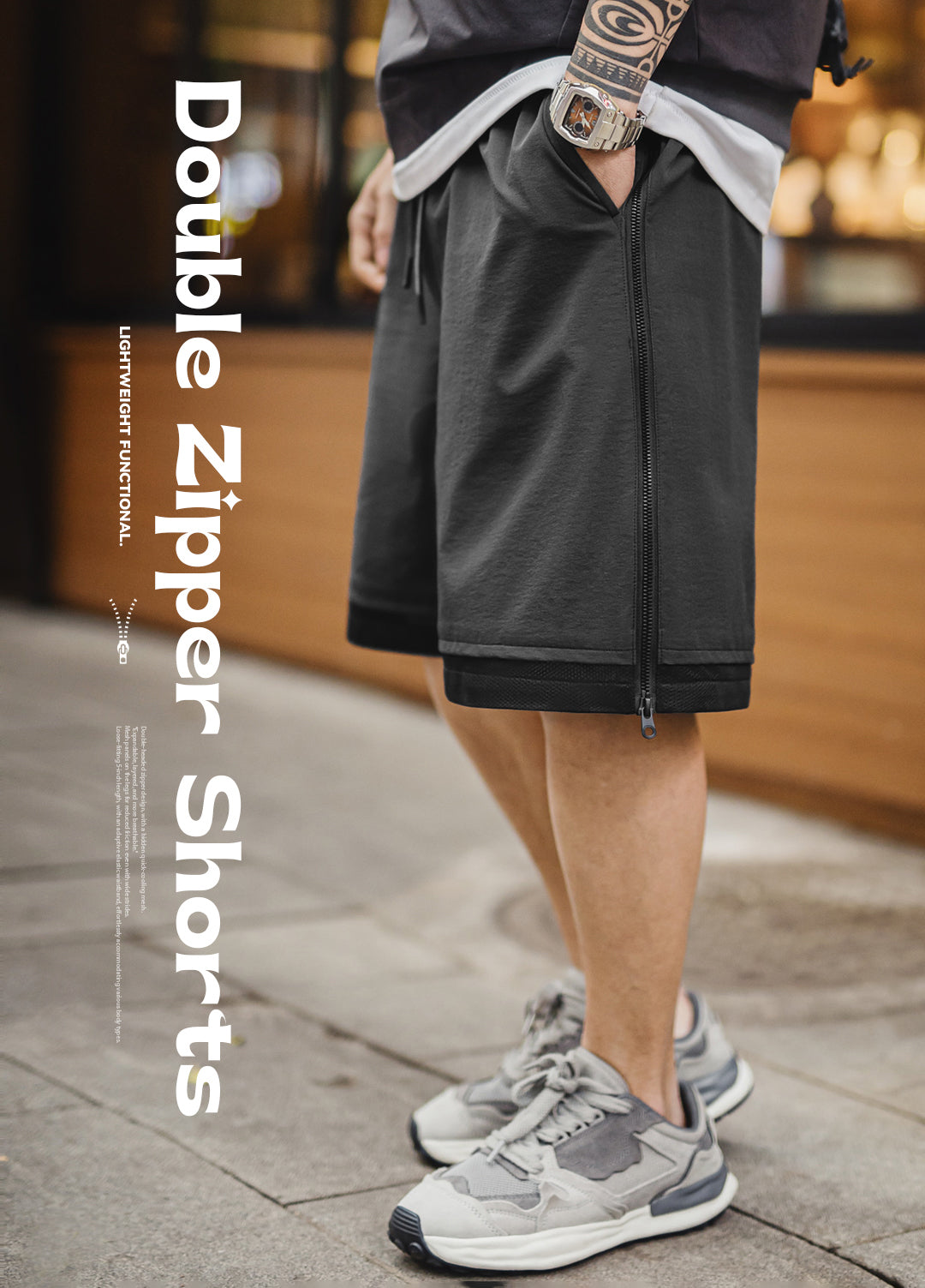 American Outdoor Functional Side Zipper Breathable Sports Men's Shorts - Harmony Gallery