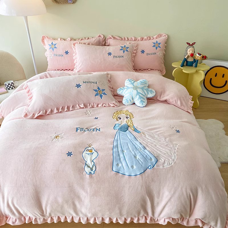 Disney Frozen Princess Elsa Cotton Washed Cotton Four-piece Bed Set - Harmony Gallery