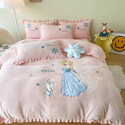 Disney Frozen Princess Elsa Cotton Washed Cotton Four-piece Bed Set - Harmony Gallery