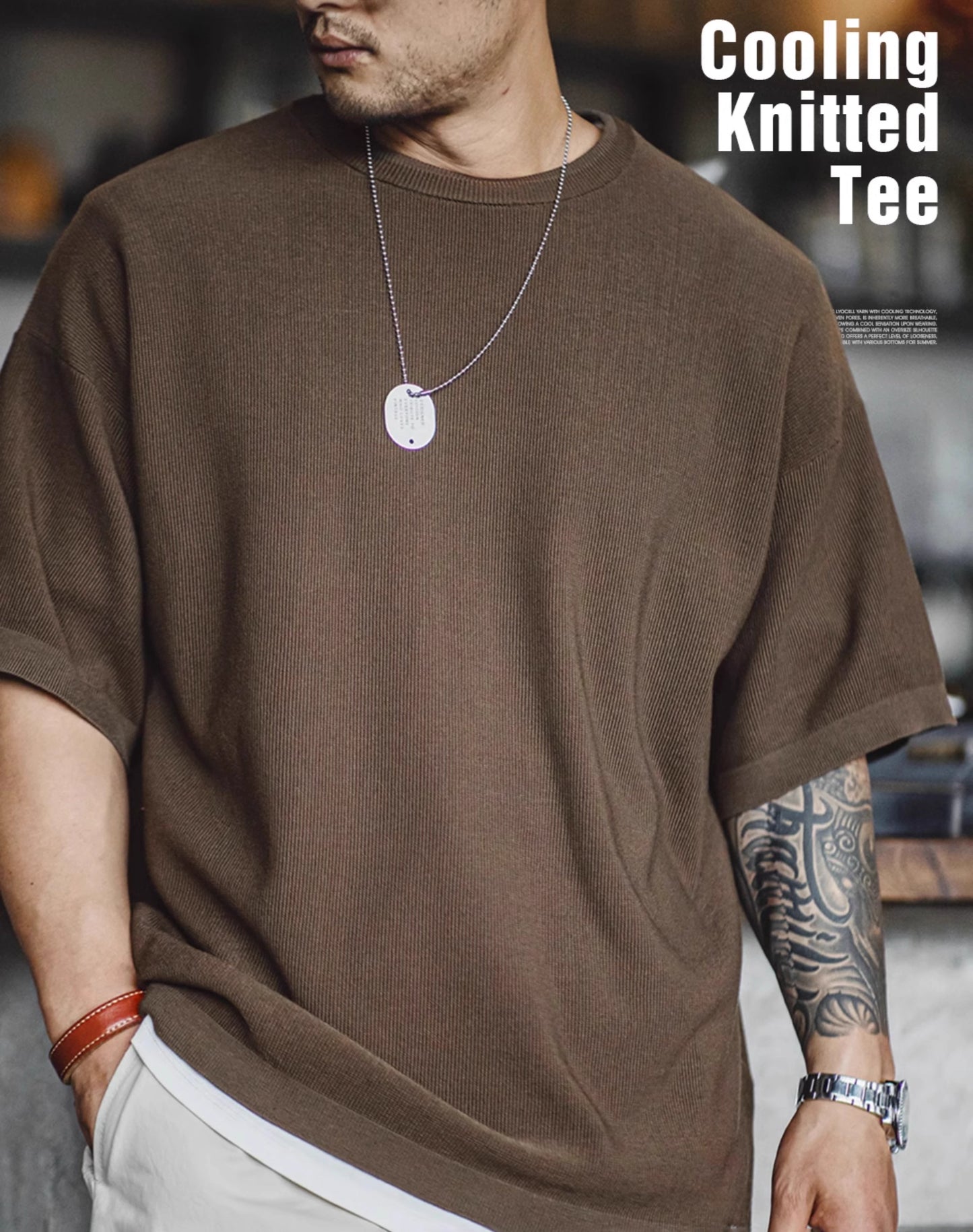American Workwear lyocell Cool Versatile Knitted Men's T-Shirt - Harmony Gallery