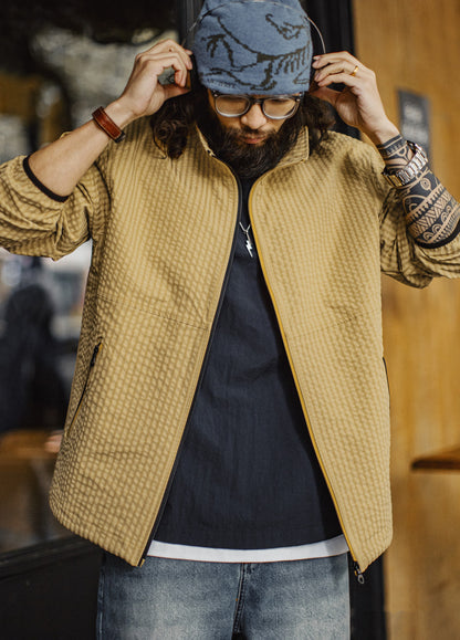 American Outdoor Mountain Texture Breathable Windproof Turmeric Men's Jacket - Harmony Gallery