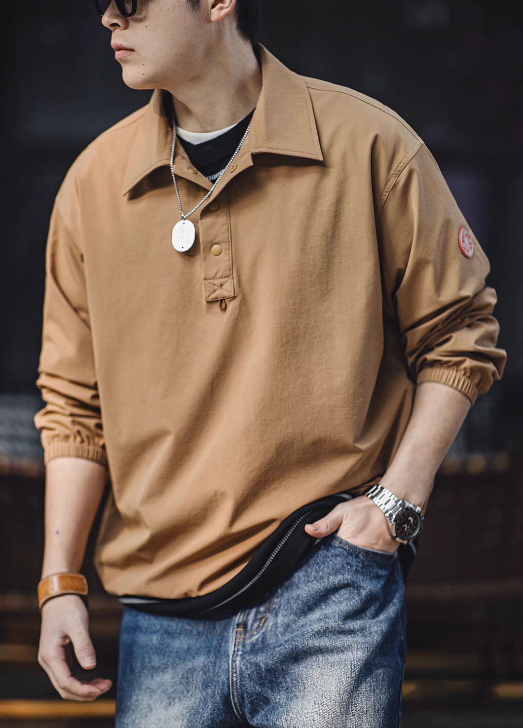 American Retro Four-Way Stretch Polo Sports Men's Sweater - Harmony Gallery