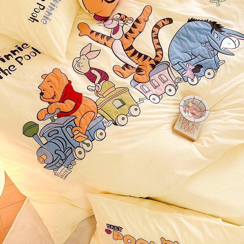 Disney Winnie The Pooh Park Washed Pure Cotton Four-piece Bed Set - Harmony Gallery