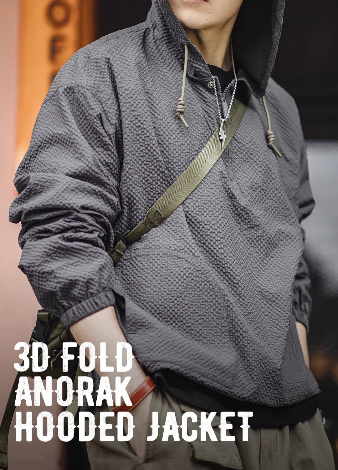 American Anorak Half-Breasted Textured Pullover Men's Sweater - Harmony Gallery