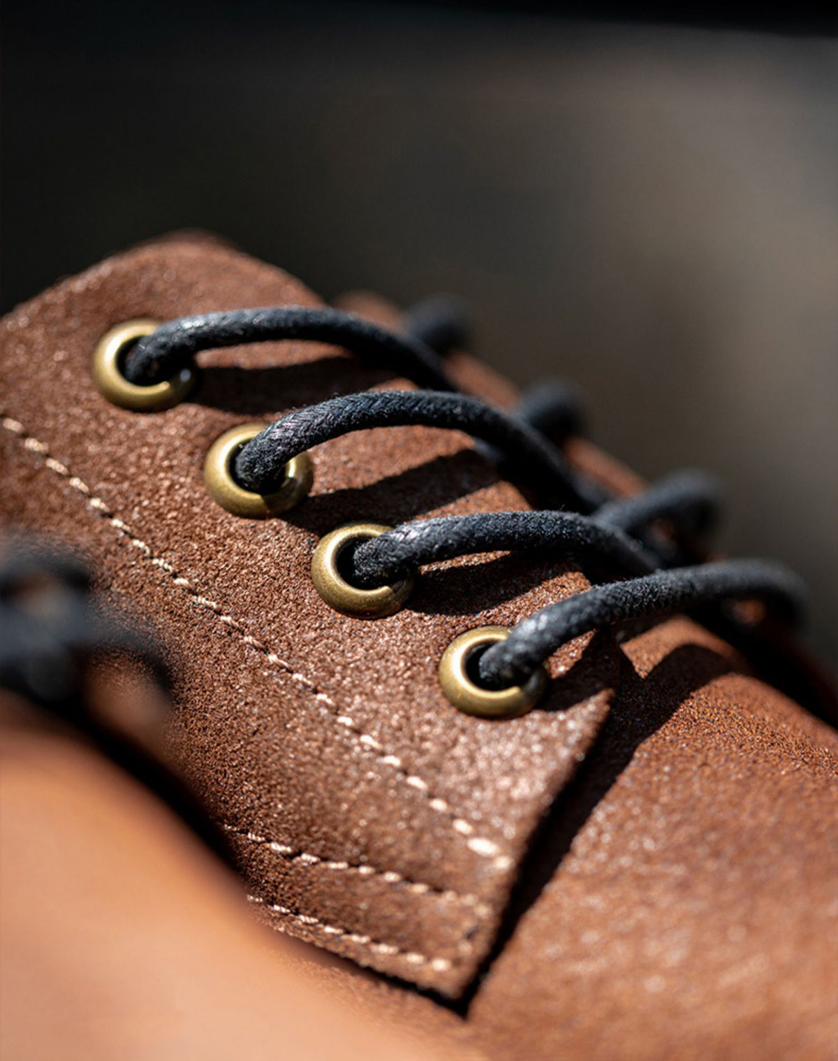 American Retro Chestnut Derby Big Head Work Heightening Men's Dress Shoes - Harmony Gallery