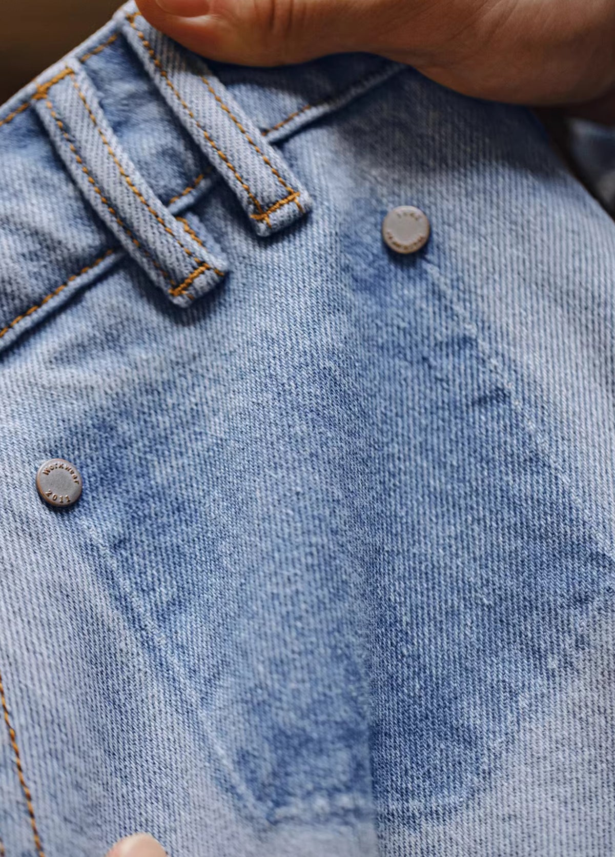 American Retro Workwear Washed Denim Pure Cotton Men's Jeans - Harmony Gallery