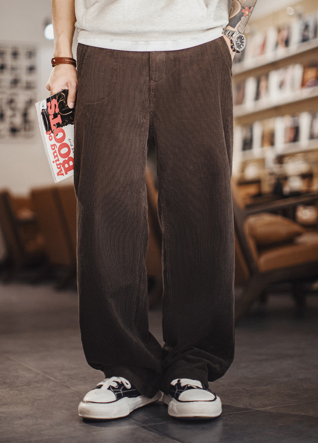 American Retro Corduroy Thickened Straight Leg Wide-Leg Daily Men's Trousers - Harmony Gallery