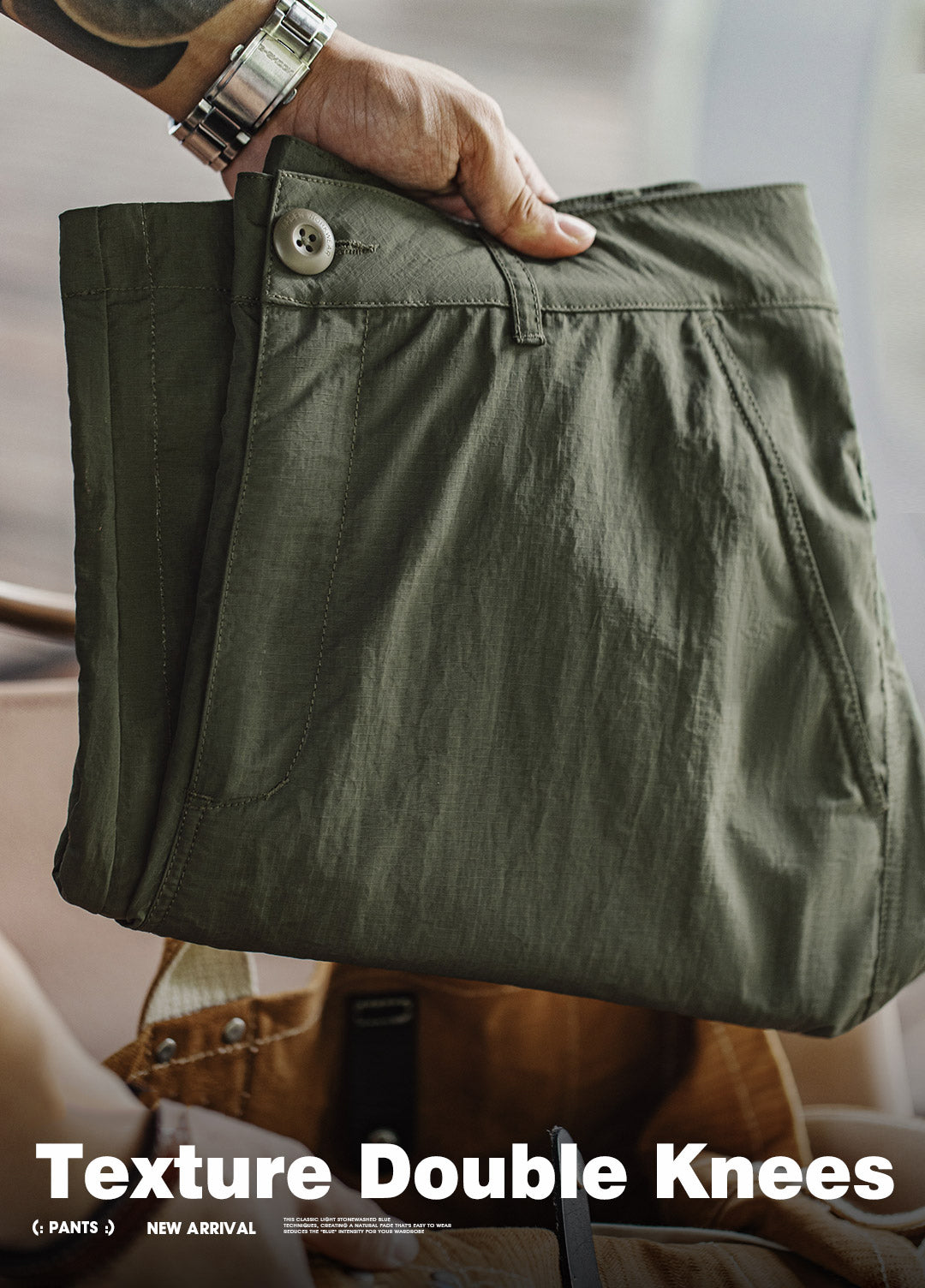 American Retro Quilted Pleated Knee Thin Drawstring Leg Men's Trousers - Harmony Gallery
