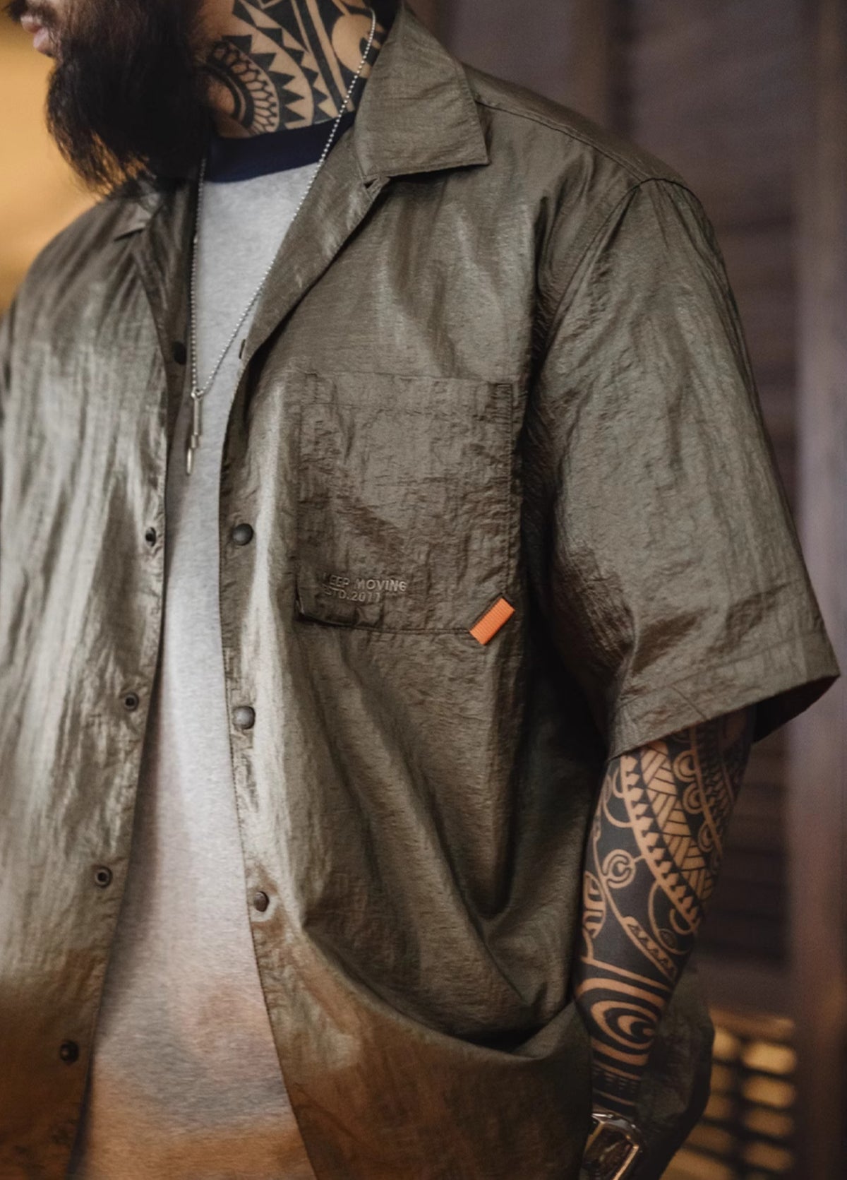 American Mountain Outdoor Cuban Collar Textured Light Breathable Men's Shirt - Harmony Gallery