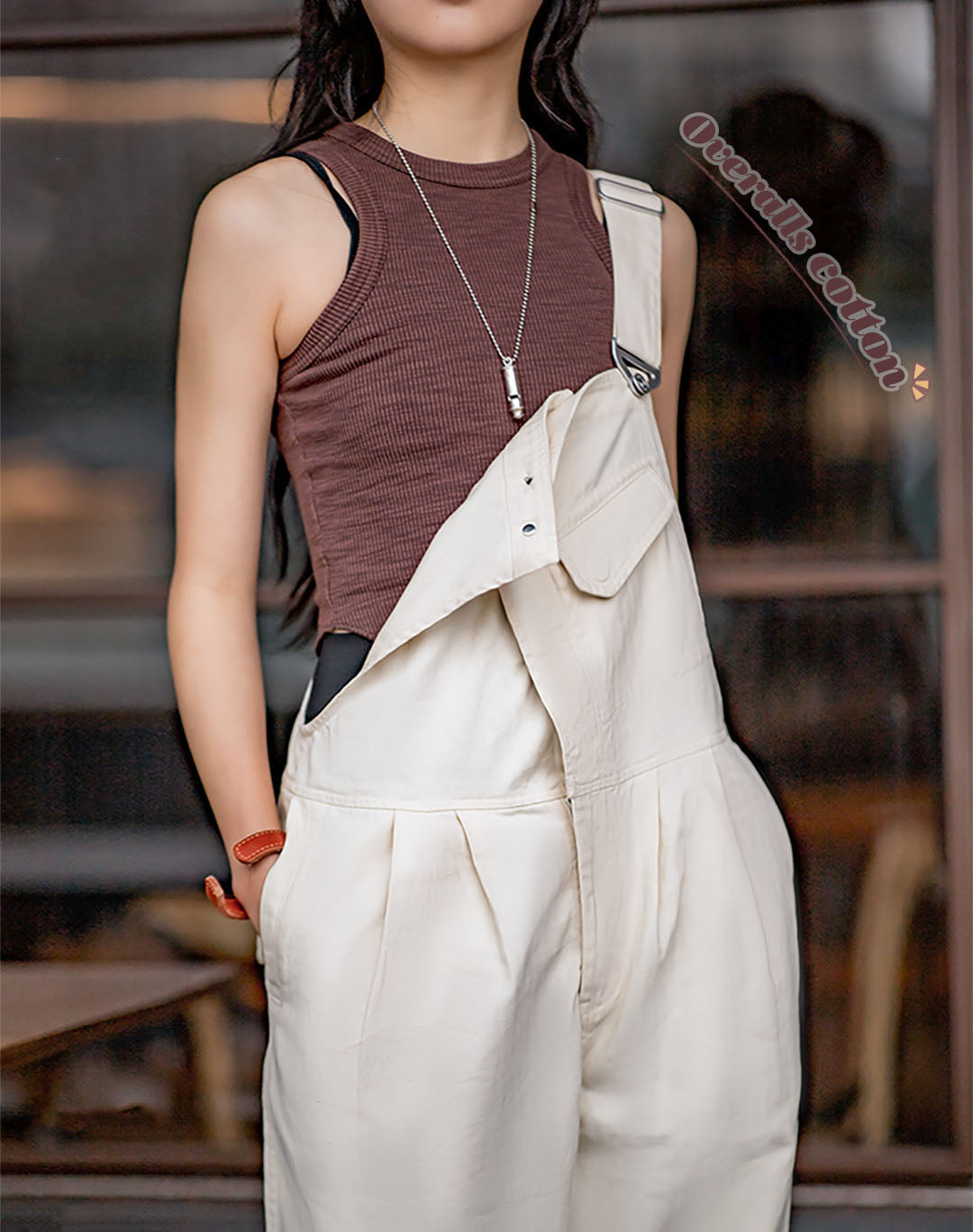Retro Workwear Loose Straight Casual Women's Overall - Harmony Gallery