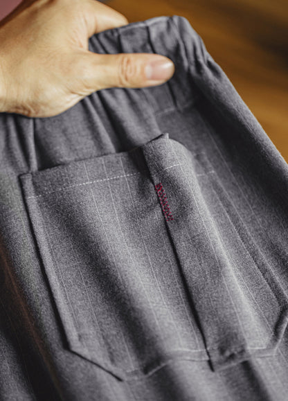 American Vertical Stripes City Boy Elastic Waist Straight Men's Shorts - Harmony Gallery