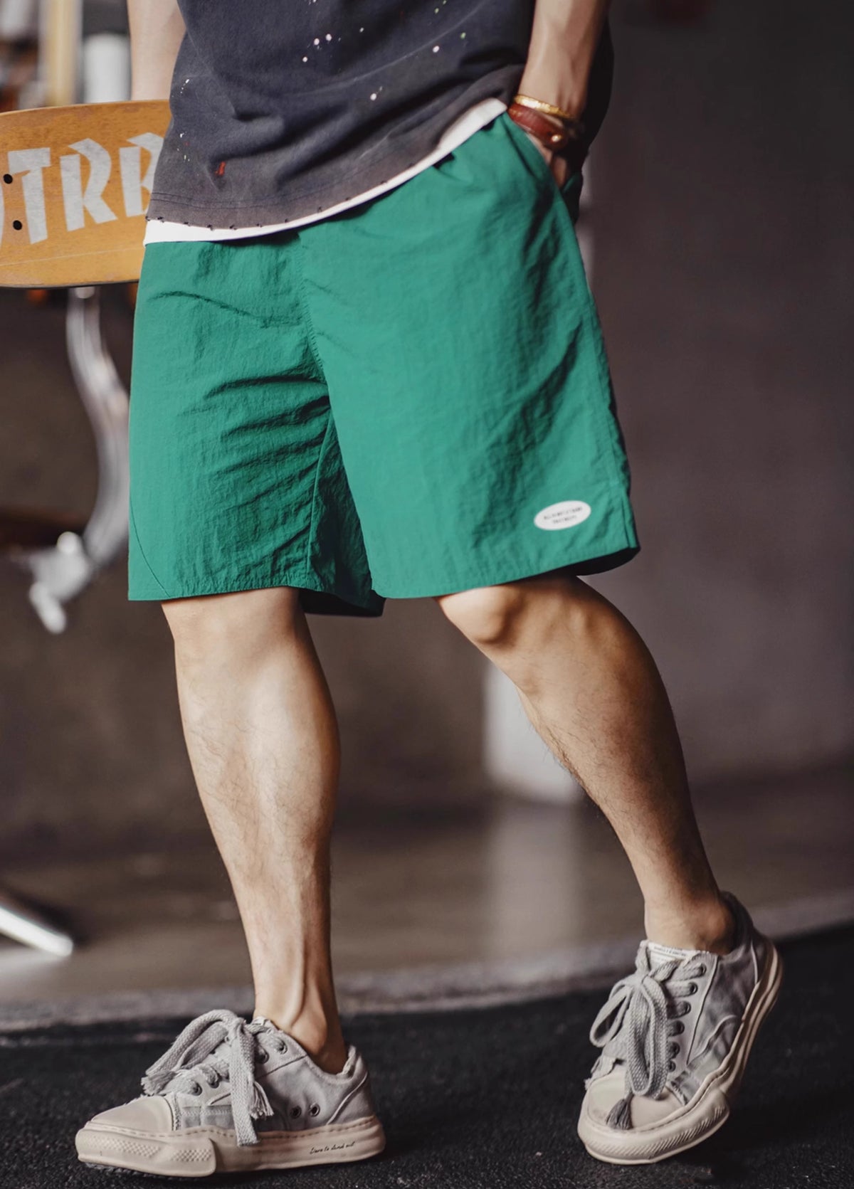 American Woven Nylon Sports Functional Silhouette Men's Shorts - Harmony Gallery