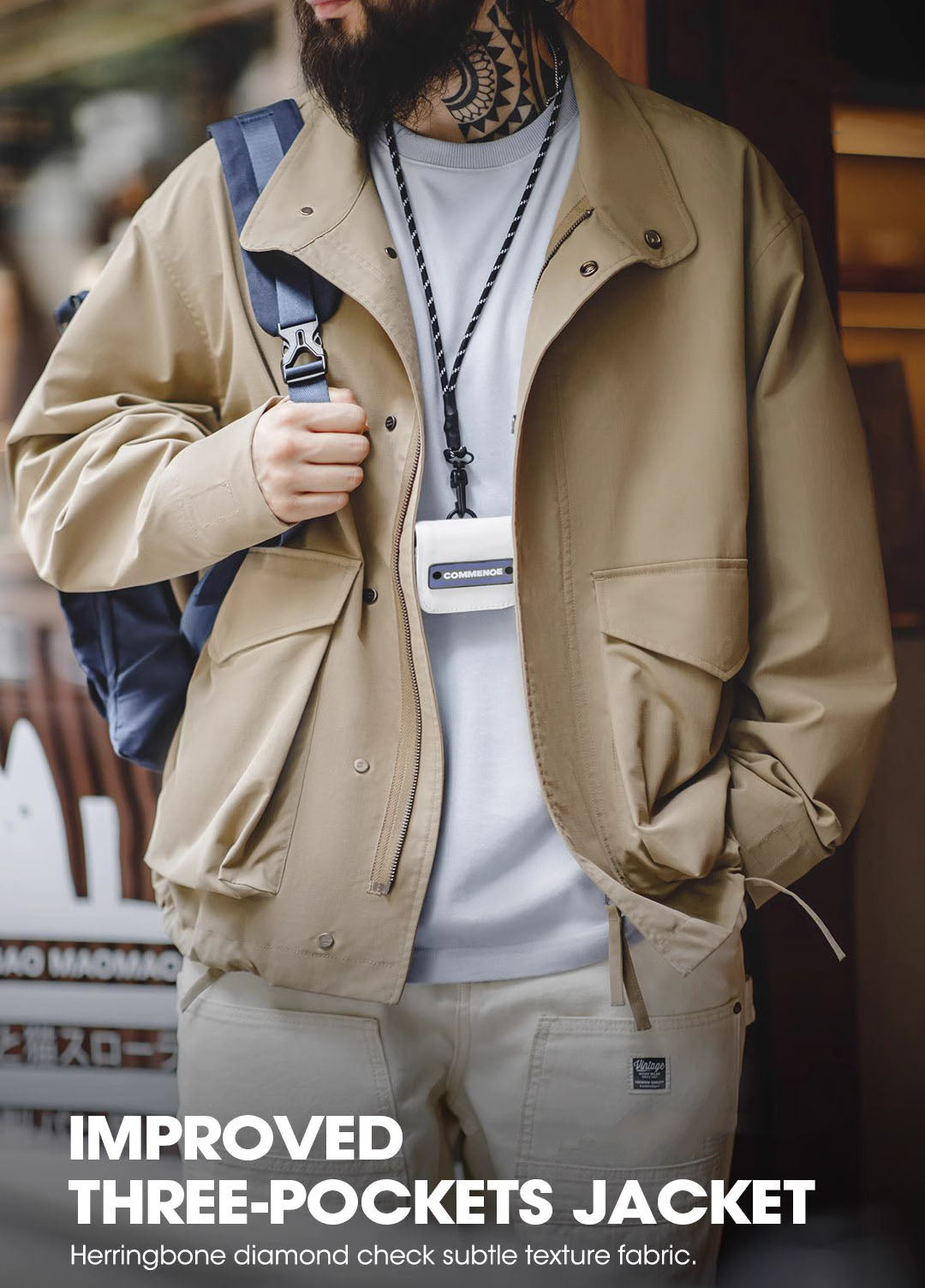American Retro M65 Multi-Pocket Lapel Loose Men's Jacket - Harmony Gallery