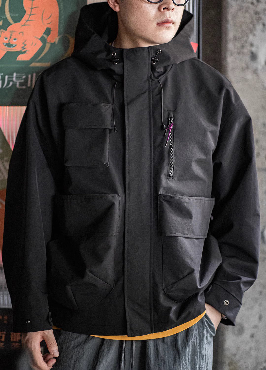 American Multi-Pocket Functional Outdoor Silhouette Sports Men's Jacket - Harmony Gallery