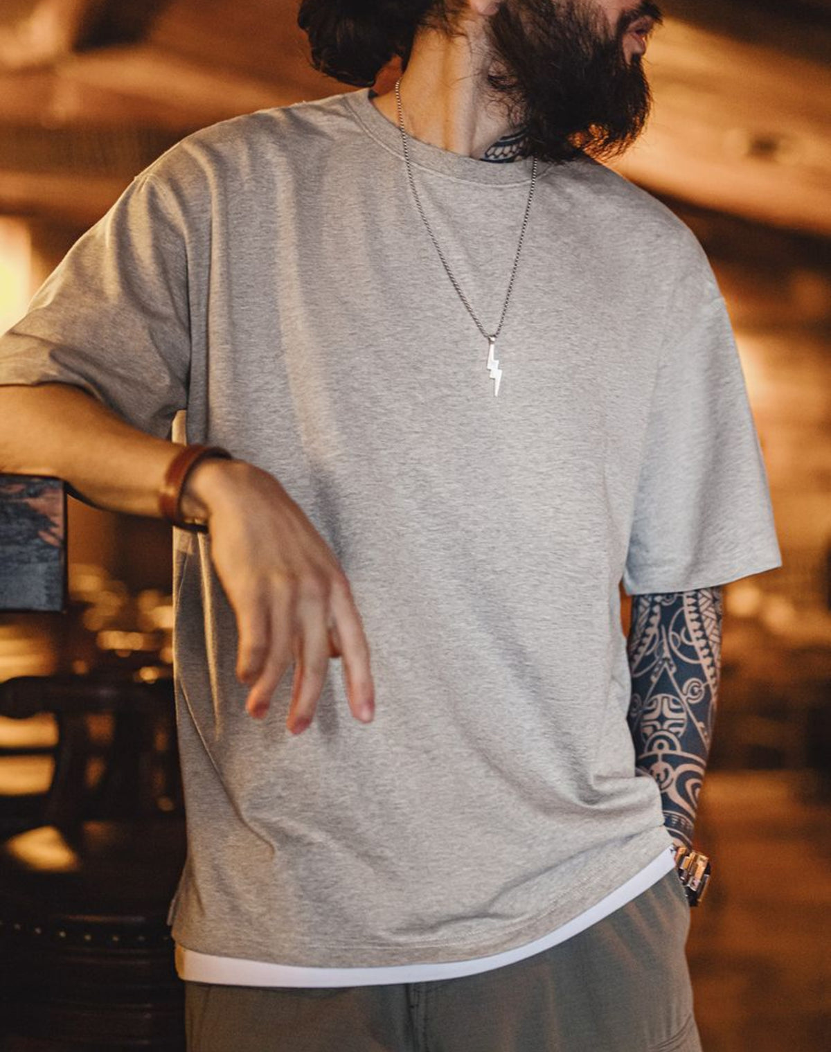 American Pure Cotton Heavy Short Sleeve Cool Antibacterial Half Sleeve Men's T-Shirt - Harmony Gallery