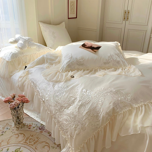 French Romantic Lace Princess Soft Cotton Four-Piece Bed Set - Harmony Gallery