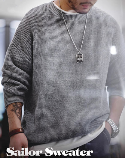 American Retro Sailor Loose Lazy Warm Knitted Men's Sweater - Harmony Gallery