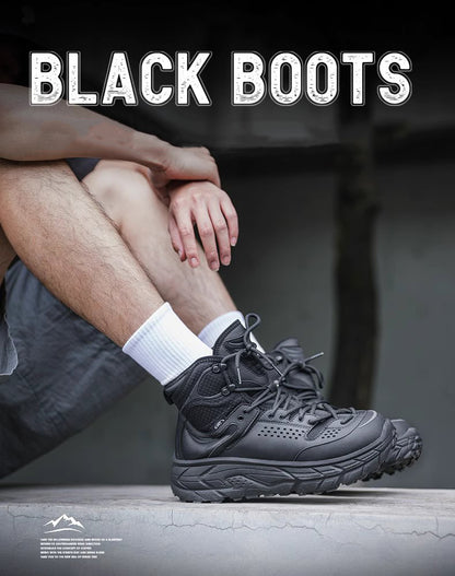 Mountain Functional Winter Outdoor Thick-Soled Black High-Top Men's Boot - Harmony Gallery