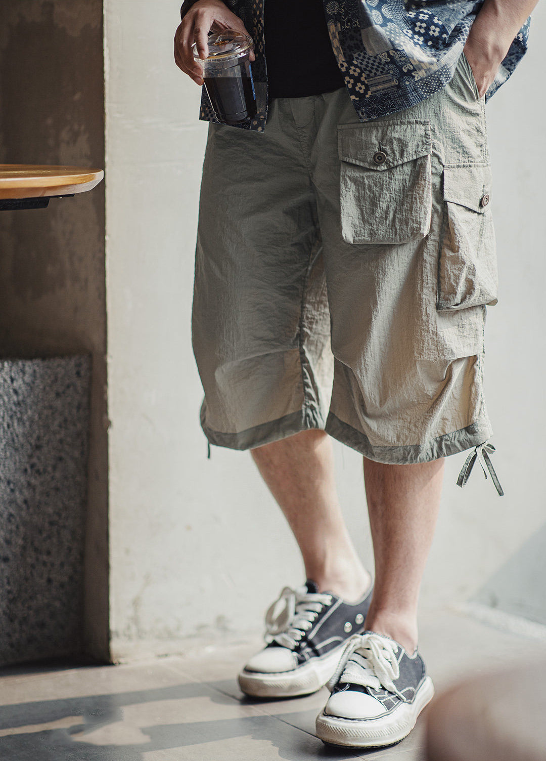 American Retro Commuter Loose Multi-Pocket Cargo Summer Men's Shorts