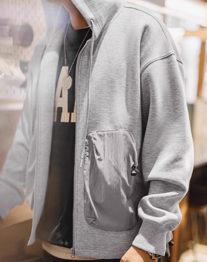 American Casual Air Layer Cardigan Patchwork Pocket Sports Men's Jacket - Harmony Gallery