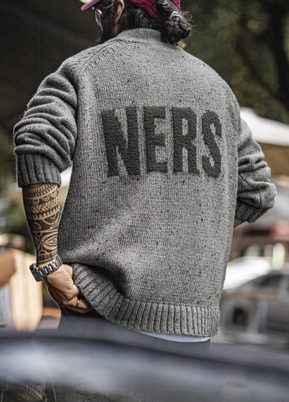 American Retro Jacquard Drape Pullover Knitwear Warm Elasticity Men's Sweater - Harmony Gallery