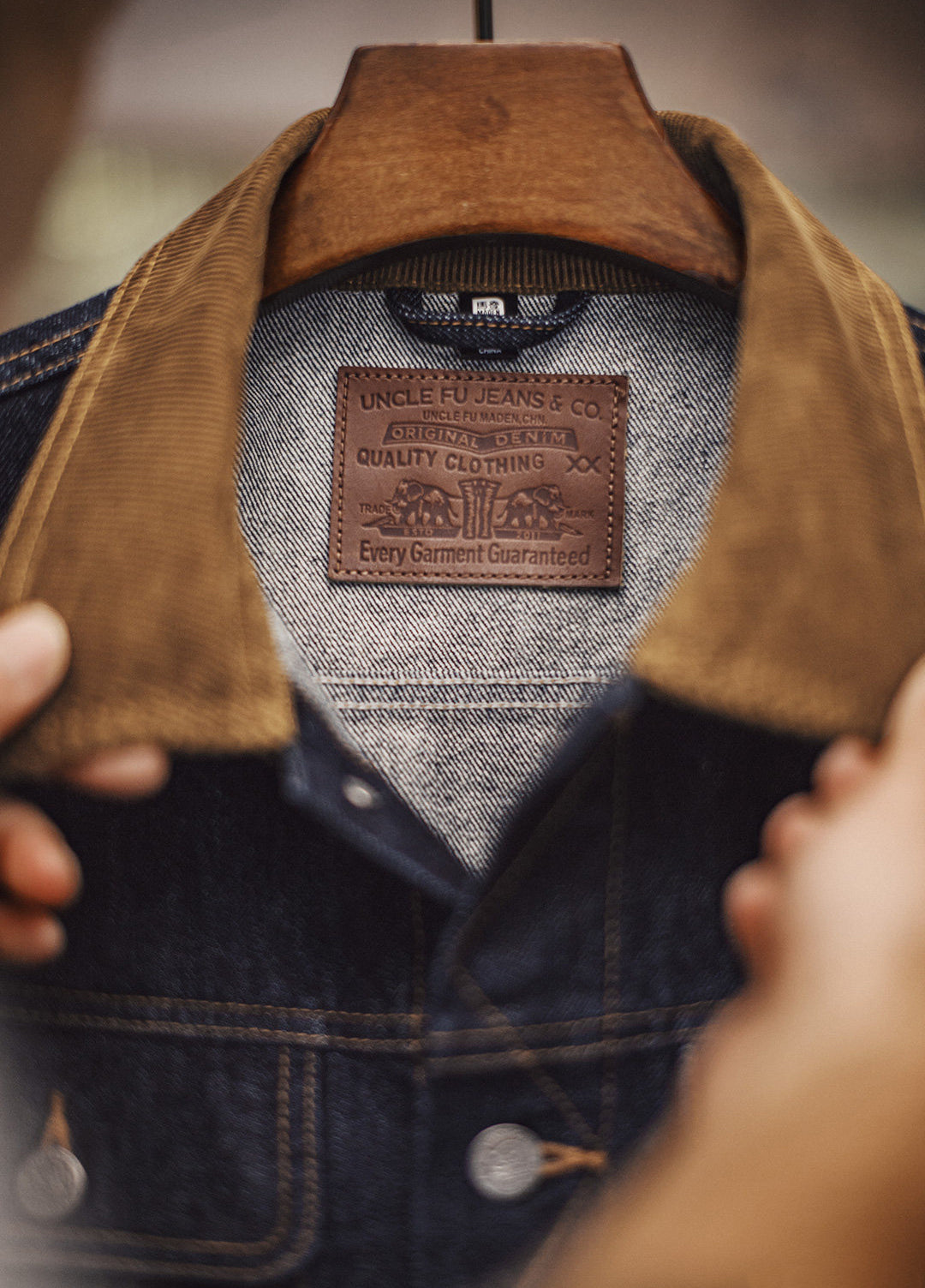American Retro Denim Corduroy Silhouette Heavyweight Washed Men's Coat