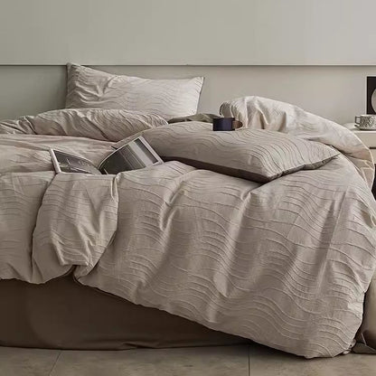 Light Luxury And High-End Curve Jacquard Four-Piece Cotton Bed Set - Harmony Gallery