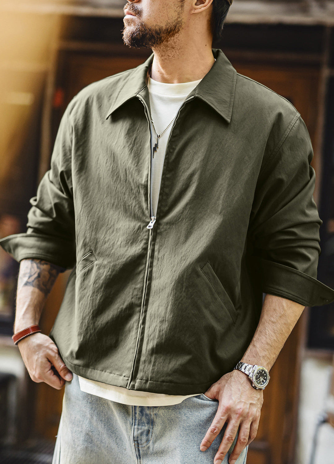 American Retro Coach Heavyweight Executive Commuter Zip-Up Men's Jacket