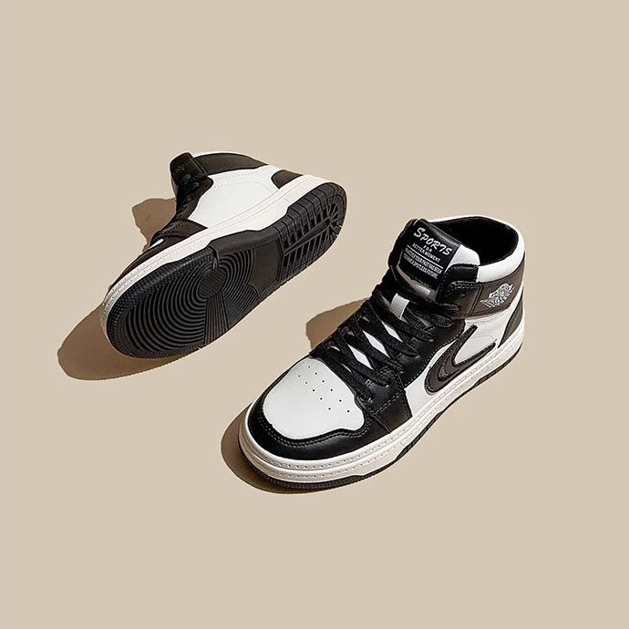 Panda Leather Hip-Hop All-Match High-Top Women's Shoes - Harmony Gallery