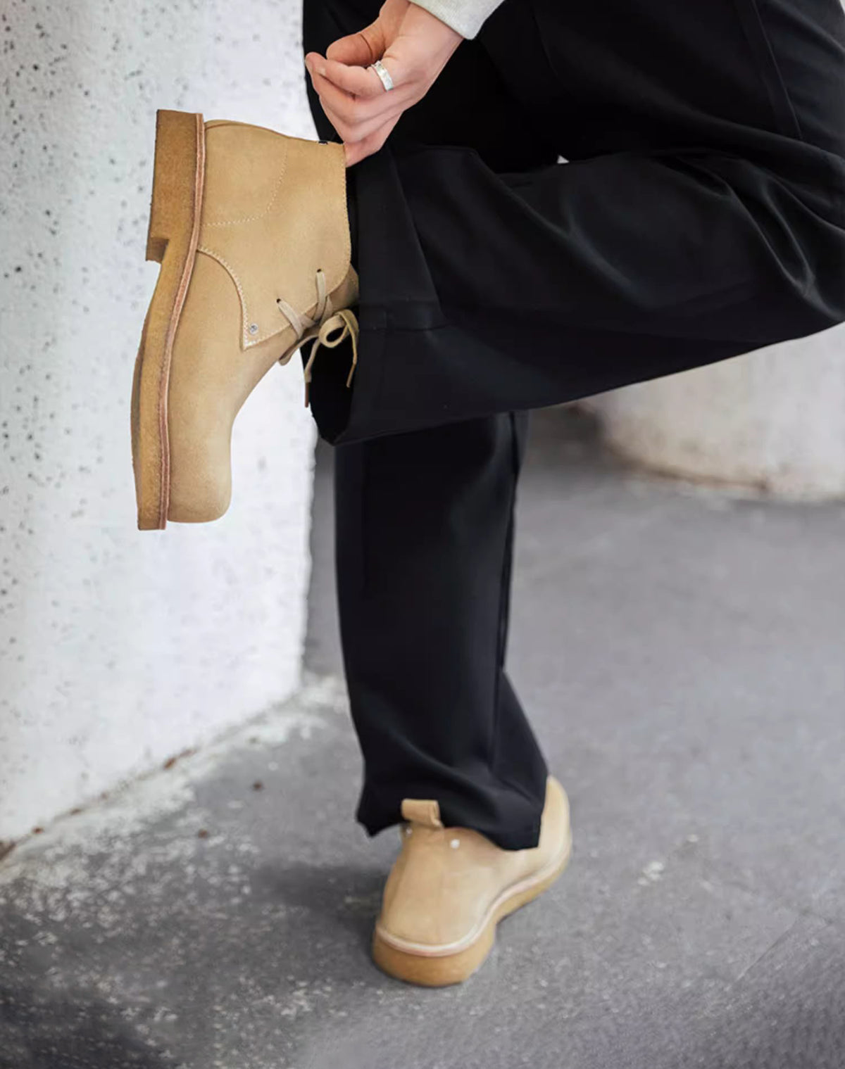 Derby Retro Martin Thick-Soled Height-Enhancing Big Toe Leather Men's Boot - Harmony Gallery